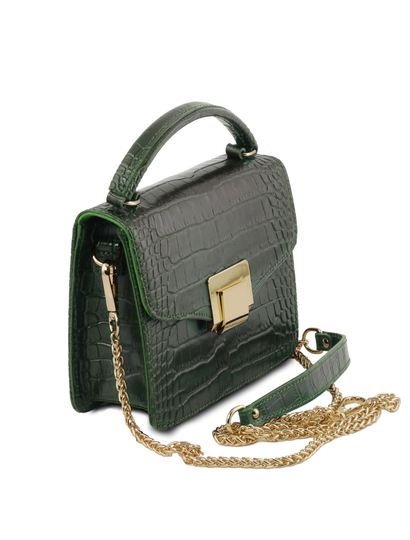 Geanta piele dama verde inchis, Tuscany Leather, TL Bag