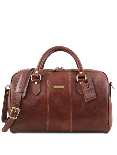 Geanta voiaj din piele naturala maro, marime mica, Tuscany Leather, Lisbona