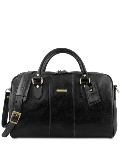 Geanta voiaj din piele naturala neagra, marime mica, Tuscany Leather, Lisbona