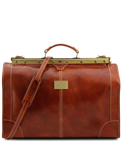 Geanta de voiaj din piele honey, marime mare, Tuscany Leather, Madrid