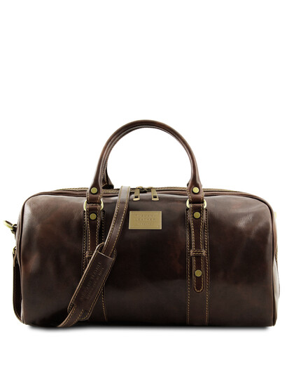 Geanta mica de voiaj din piele maro inchis, Tuscany Leather, Francoforte