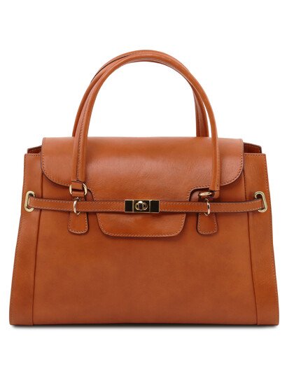 Geanta de dama Tuscany Leather din piele honey, Neoclassic