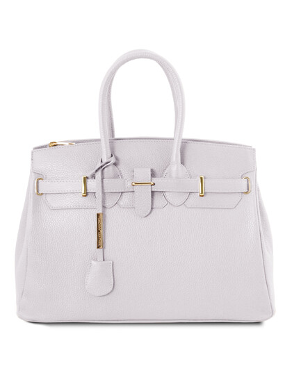 Geanta dama din piele naturala Tuscany Leather, alba, TL Bag