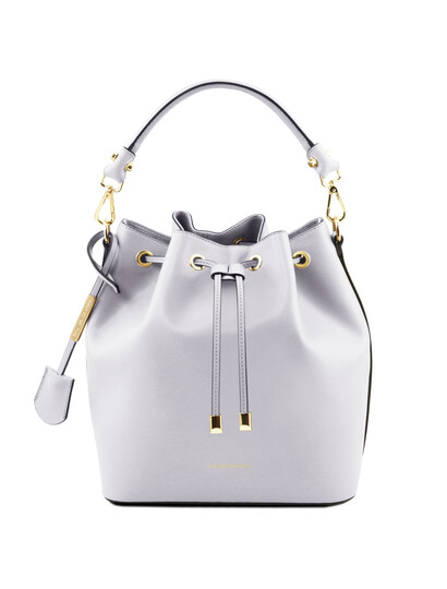 Geanta dama de mana Tuscany Leather din piele alba Vittoria