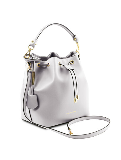Geanta dama de mana Tuscany Leather din piele naturala alba Vittoria