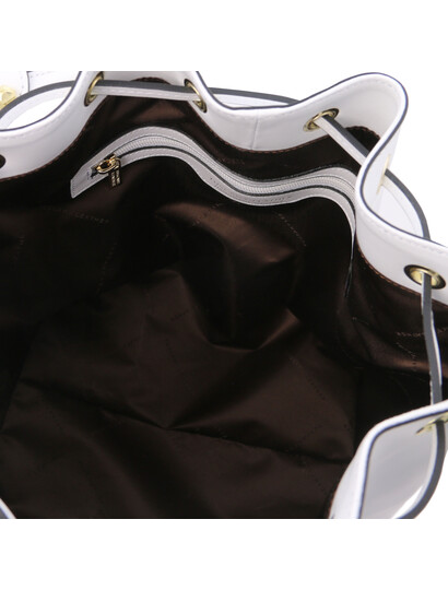 Geanta de mana Tuscany Leather din piele naturala alba Vittoria