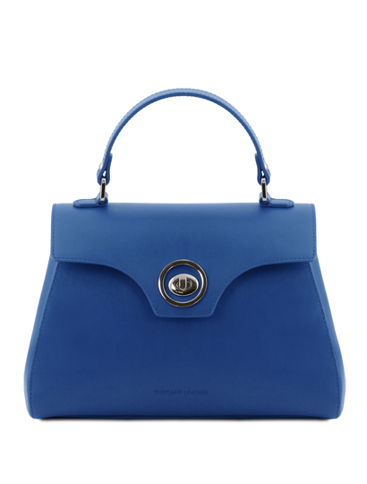 Geanta dama din piele naturala albastra, Tuscany Leather, TL Bag