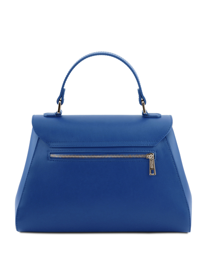Geanta dama de mana piele naturala albastra, Tuscany Leather, TL Bag