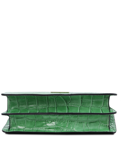 Geanta dama piele printata verde, Tuscany Leather, Iris Croc