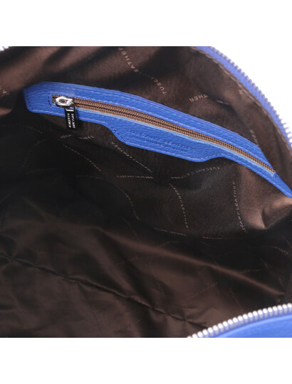 Geanta dama din piele naturala albastra, Tuscany Leather