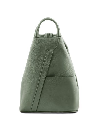 Rucsac dama din piele naturala Tuscany Leather, verde, Shanghai