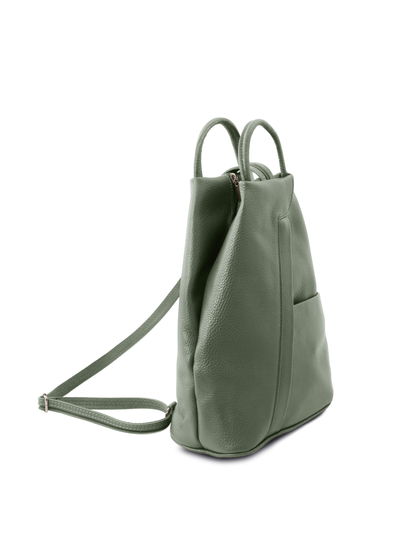 Rucsac de dama piele naturala Tuscany Leather, verde, Shanghai