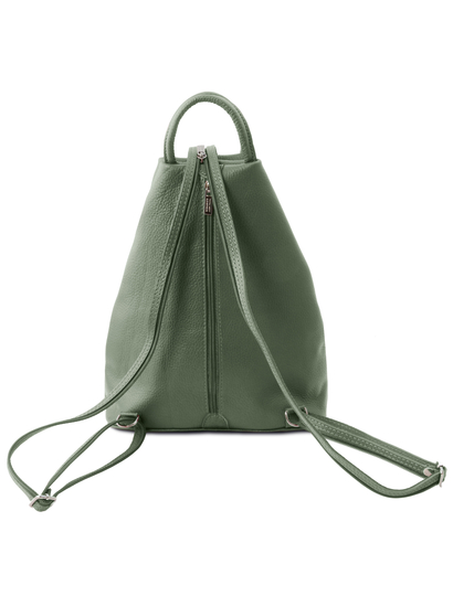 Rucsac piele naturala Tuscany Leather, verde, Shanghai