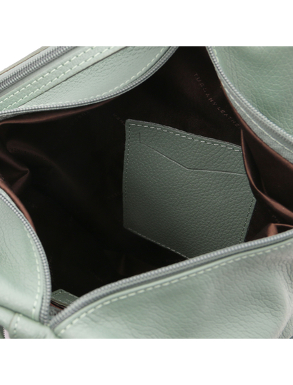 Rucsac din piele naturala Tuscany Leather, verde, Shanghai