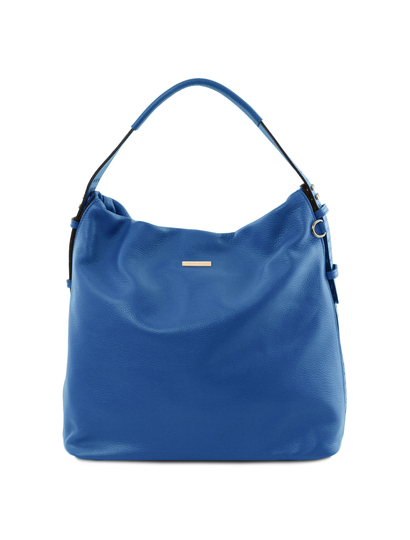 Geanta dama din piele naturala albastra, Tuscany Leather, TL Bag