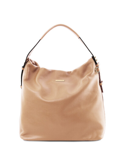 Geanta dama din piele naturala sampanie, Tuscany Leather, TL Bag