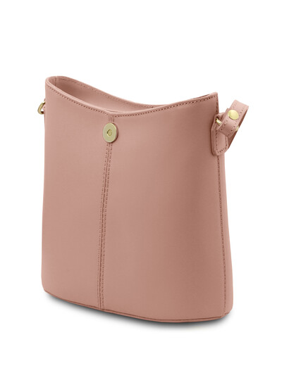 Geanta de umar dama din piele naturala roz pudrat, Tuscany Leather, Teti