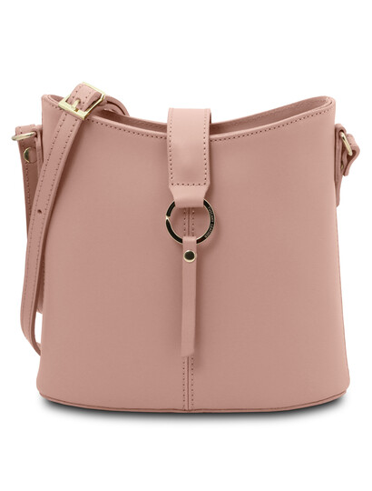 Geanta dama din piele naturala roz pudrat, Tuscany Leather, Teti