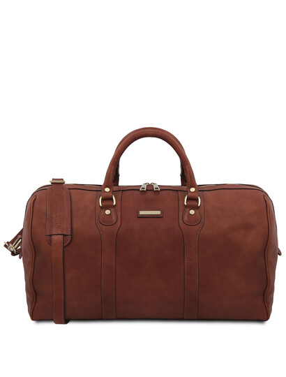 Geanta voiaj din piele naturala Tuscany Leather, Oslo, maro