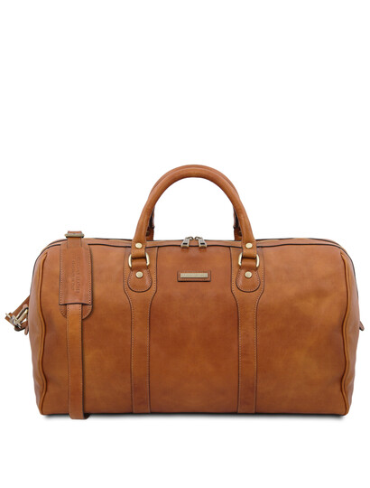 Geanta voiaj din piele naturala Tuscany Leather, Oslo, maro deschis