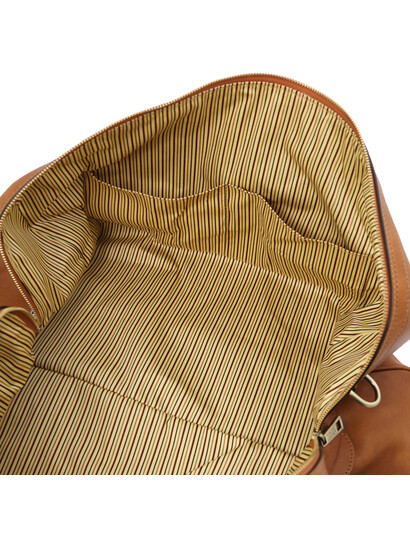 Geanta barbati voiaj din piele naturala Tuscany Leather, Oslo, maro deschis
