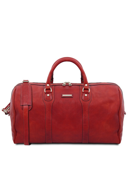Geanta voiaj din piele naturala Tuscany Leather, Oslo, rosie