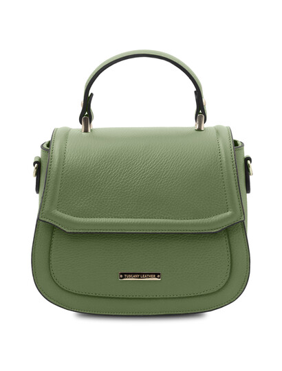 Geanta dama de mana din piele naturala verde menta Tuscany Leather