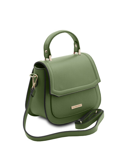 Geanta dama de mana din piele naturala verde Tuscany Leather