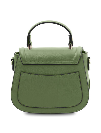 Geanta dama de firma din piele naturala verde menta Tuscany Leather