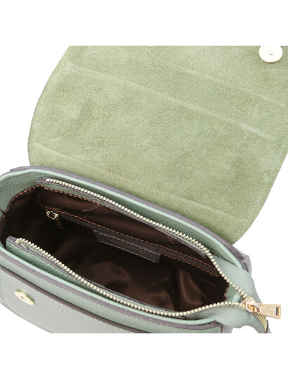 Geanta dama lux din piele naturala verde menta Tuscany Leather