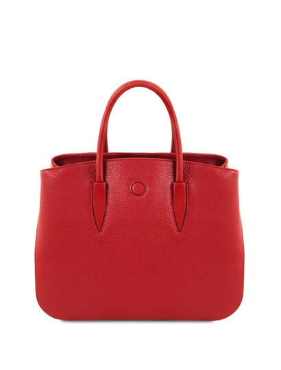 Geanta dama din piele naturala Tuscany Leather Camelia rosie