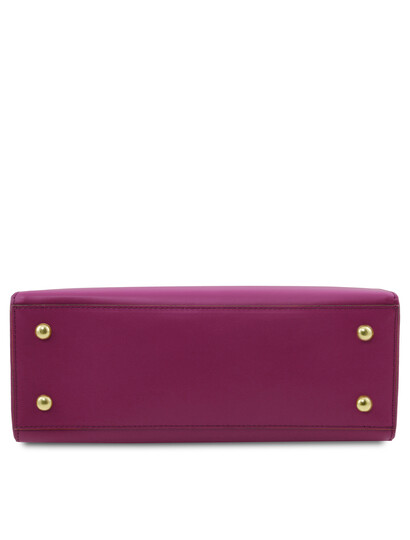 Geanta mana piele naturala violet, Tuscany Leather, Aura