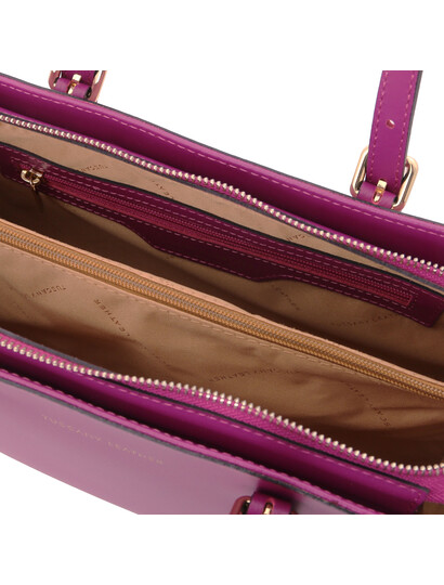 Geanta de mana piele naturala violet, Tuscany Leather, Aura