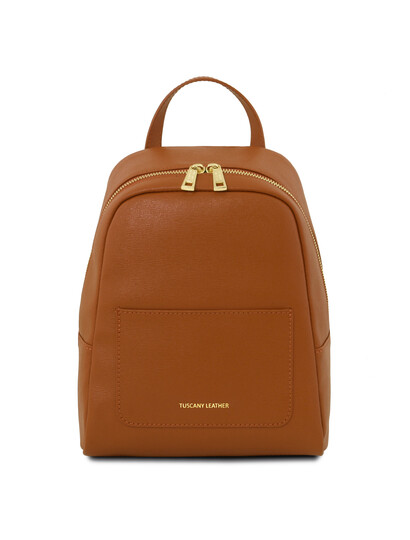 Rucsac mic dama din piele naturala Tuscany Leather, coniac