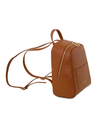Rucsac elegant mic dama din piele naturala Tuscany Leather, coniac