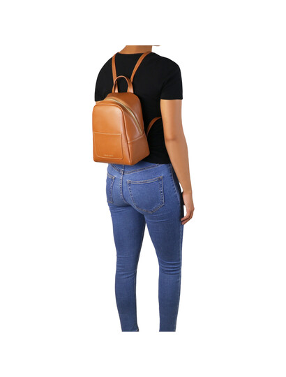 Rucsac mic dama din piele naturala Tuscany , coniac