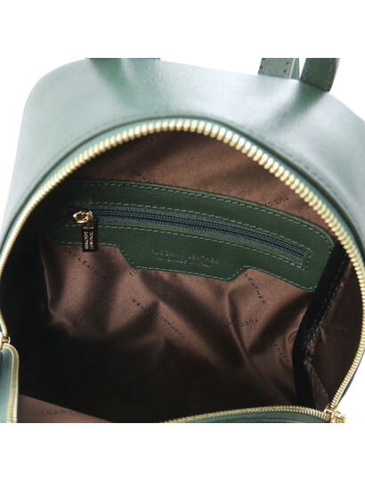 Rucsac mic de dama din piele naturala Tuscany Leather, verde