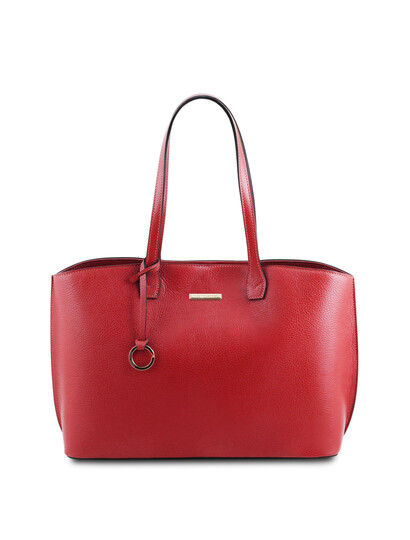 Geanta dama din piele naturala rosu aprins, Tuscany Leather, TL Bag
