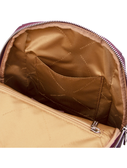 Rucsac soft de dama, piele naturala bordo, Tuscany Leather, TL Bag