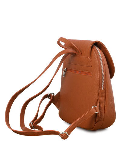 Rucsac de dama, piele naturala coniac, Tuscany, TL Bag