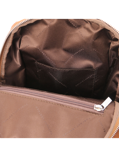 Rucsac coniac de dama, piele naturala, Tuscany Leather, TL Bag