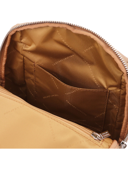 Rucsac soft de dama, piele naturala grej, Tuscany Leather, TL Bag