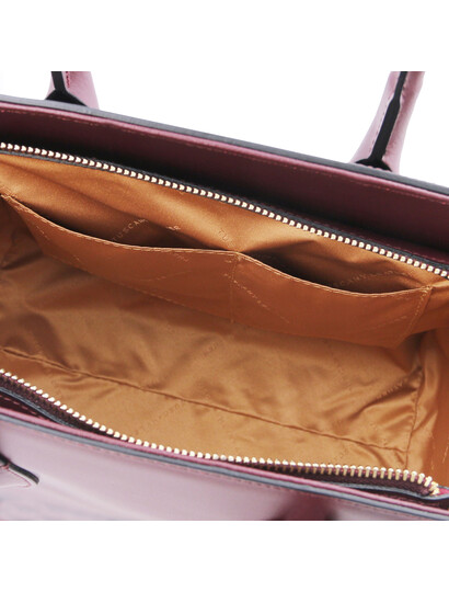 Geanta dama mana, din piele naturala, Tuscany Leather, bordo, Brigid