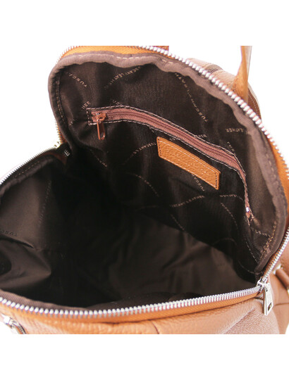 Rucsac de dama, din piele naturala coniac, Tuscany Leather, TL Bag