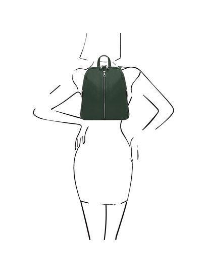 Rucsac de dama, din piele naturala verde, Tuscany Leather, TL Bag