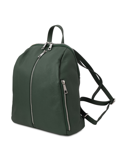 Rucsac dama, din piele nat verde, Tuscany Leather, TL Bag