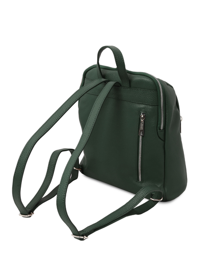 Rucsac de dama, piele naturala verde, Tuscany Leather, TL Bag
