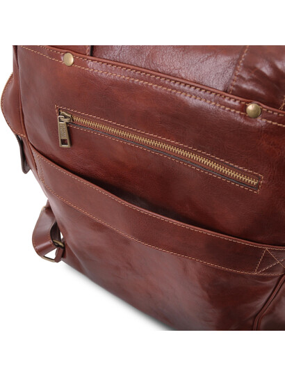 Rucsac mare laptop din piele naturala maro, Tuscany Leather, Bangkok