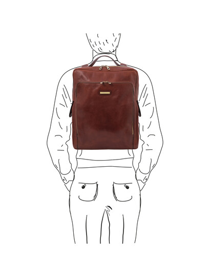Rucsac laptop piele naturala maro, Tuscany Leather, Bangkok