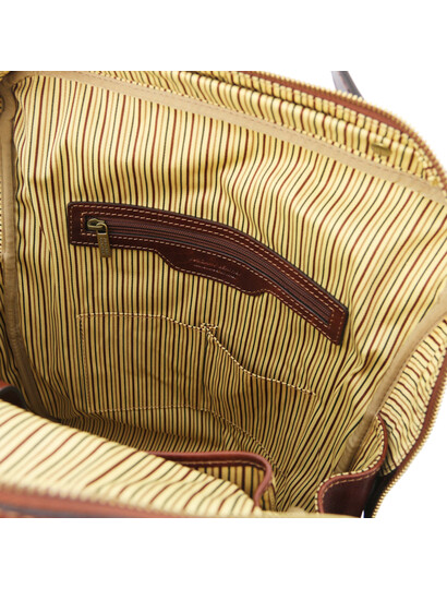 Rucsac barbati laptop din piele naturala maro, Tuscany Leather, Bangkok